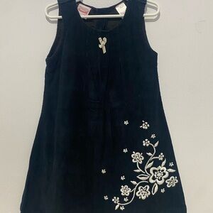 Nannette Black Dress with White Floral Embroidery
